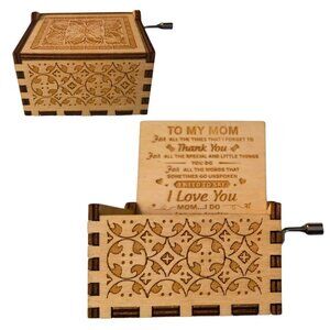 You Are My Sunshine Hand Crank Wooden Music Box Gift for Mom from Daughter